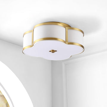 Quatrefoil Scalloped Shade Metal Classic Glam LED Flush Mount - JONATHAN Y
